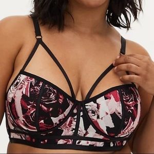 Gently used size 2 black with pink rose bralette